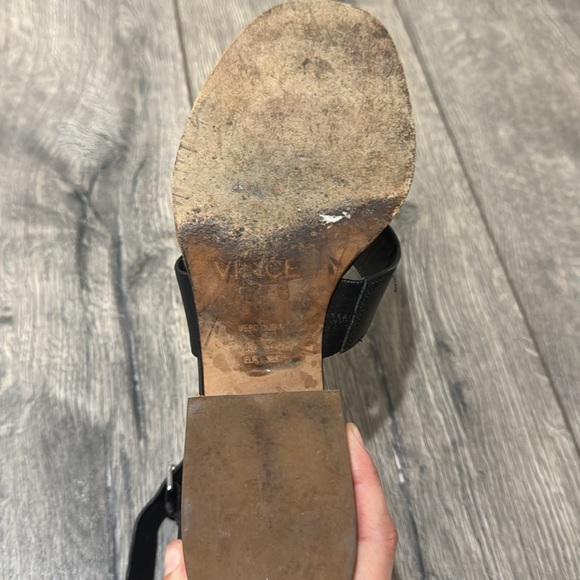 • VINCE • Women’s Frida Leather Slingback Sandals Block Heel Black 8.5 - Picture 5 of 5